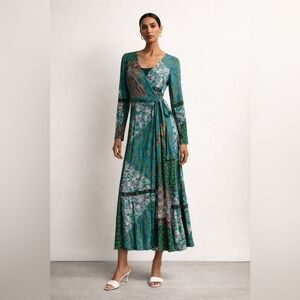 Vintage Polly Wrap Maxi Dress | Boho Floral | Size Small